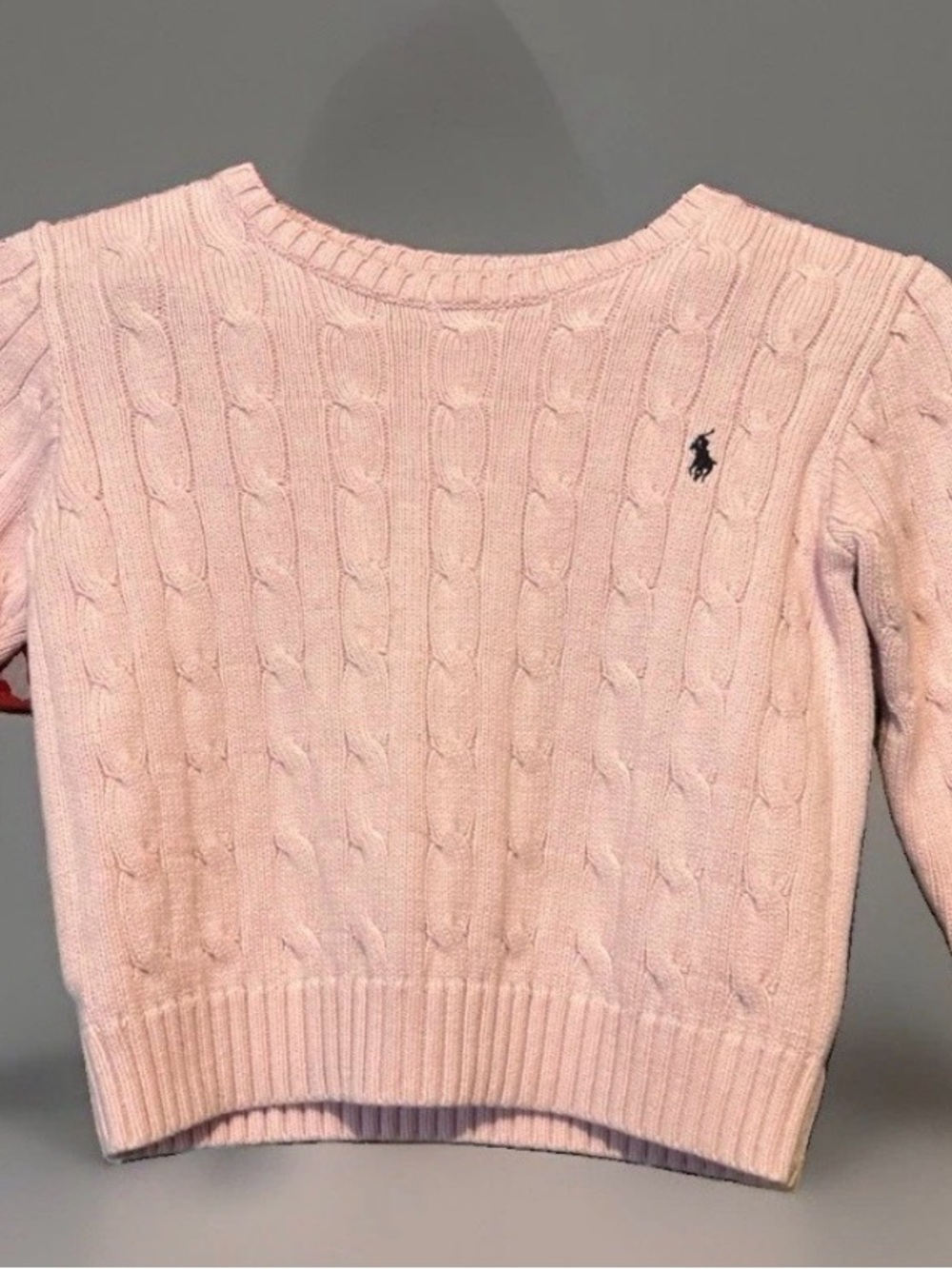 Ralph Lauren Light Pink Cable Crewneck Sweater